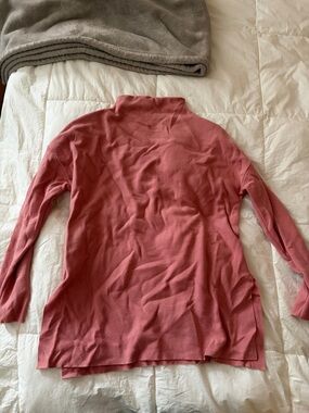 Women's Mock Neck Sweater Tunic in Rose